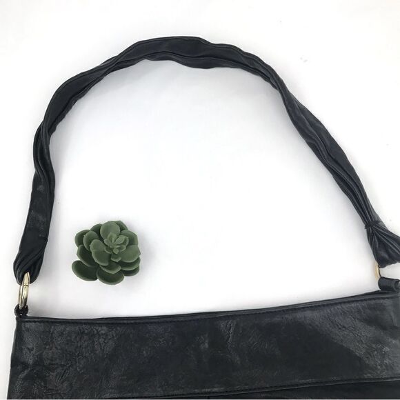 Paolo Masi 100% Black Leather Convertible Shoulder Bag / Clutch - Picture 4 of 16